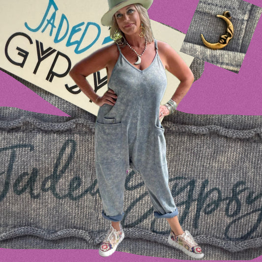 Can’t Miss This Romper - Vintage Denim ~ Jaded Gypsy