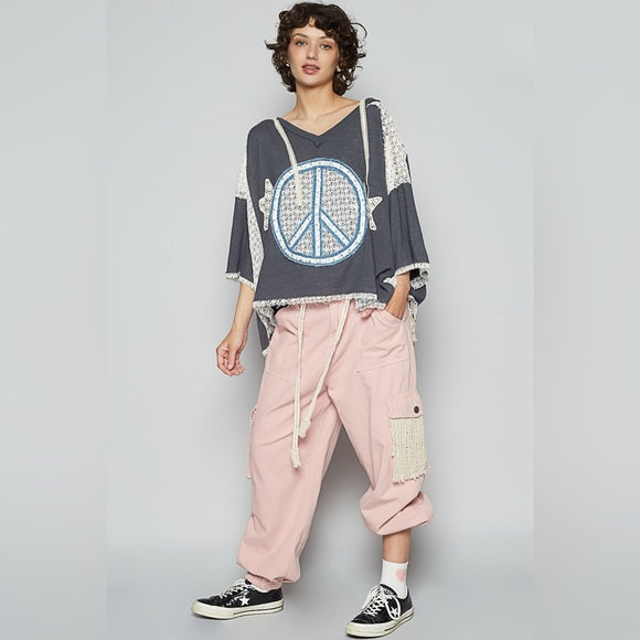 POL Peace & Lace hooded - metal grey