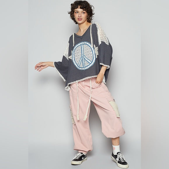 POL Peace & Lace hooded - metal grey