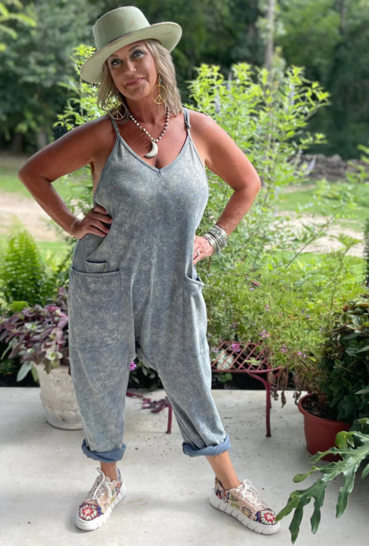Can’t Miss This Romper - Vintage Denim ~ Jaded Gypsy